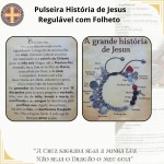 Pulseira História de Jesus Regulável Vida Passos Folheto - Imagem 5