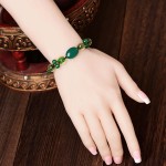 Pulseira "Health" em Ágata Verde – Amuleto de Proteção, Autoestima e Energia Positiva – Ajustável 16cm + 10cm – Corda Artesanal – Acompanha Bolsa de Veludo Santo Stilo - Imagem 4