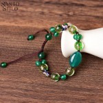 Pulseira "Health" em Ágata Verde – Amuleto de Proteção, Autoestima e Energia Positiva – Ajustável 16cm + 10cm – Corda Artesanal – Acompanha Bolsa de Veludo Santo Stilo - Imagem 5
