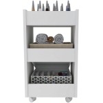 Carrinho Auxiliar com Rodinhas Suporte para Esmalte Salão de Beleza Manicure Organizador 3 Prateleiras - Imagem 6