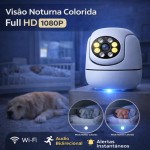 Camera Wifi baba eletronica Com Visão Noturna e Alerta De Movimento, Microfone Infravermelho Sem Fio com App Panorâmica, Controle Celular - Imagem 4