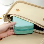 Porta Joias Pequeno Couro Portátil Mini Estojo Organizador de Joias Bijuterias Colar Pulseira Relógio Ideal para Viagens e Organização de Armário (Rosa) - Imagem 6