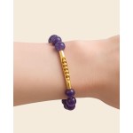 Pulseira Pedra Natural 8mm Banhada a Ouro 18k, Hipoalergênica - Imagem 3