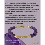 Pulseira Pedra Natural 8mm Banhada a Ouro 18k, Hipoalergênica - Imagem 5