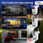 Câmera de Segurança Wi-Fi 360° Lente Dupla IP66 com Sensor de Movimento, Visão Noturna e MicroSD 16GB - Imagem 6