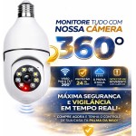Câmera Segurança IP Lâmpada WiFi Full HD 1080p com Visão Noturna Infravermelho 1080P, Aplicativo, Bivolt, Detecção de Movimento, Áudio Bidirecional, Prova D'água Giratória Sem Fio - Imagem 5