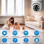 Câmera Segurança IP Lâmpada WiFi Full HD 1080p com Visão Noturna Infravermelho 1080P, Aplicativo, Bivolt, Detecção de Movimento, Áudio Bidirecional, Prova D'água Giratória Sem Fio - Imagem 8