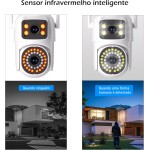 Câmera de Segurança Externa WiFi Dupla 2MP+2MP, Áudio Bidirecional, Detecção de Movimento, Rotação 355°/90°, Visão Noturna, IP66, Suporte para Cartão TF - Imagem 8