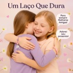 Pulseiras da Amizade com Pingentes de Gatinhos, Cordão Trançado 8mm, Kit 2 Peças, Rosa e Lilás - Imagem 5