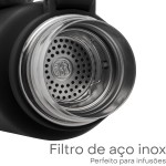 LYOR - Garrafa Térmica de Aço Inox Explorer Preta 650ml - Imagem 3
