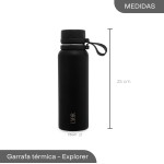 LYOR - Garrafa Térmica de Aço Inox Explorer Preta 650ml - Imagem 5