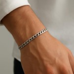 Pulseira Folheada a Prata 925 Premium Modelo Grumet Masculino - Imagem 2
