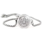 Pulseira Difusora Pessoal Medalha São Bento Aço Inox Aromaterapia - Imagem 2