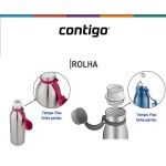 Garrafa Térmica Inox Parede Dupla Matterhorn 591ml Azul Mônaco Contigo - Imagem 3