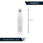WOLFF - Garrafa Térmica de Aço Inox Branca com Parede Dupla - 500ml - Linha Ice - Imagem 4