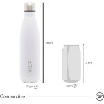 WOLFF - Garrafa Térmica de Aço Inox Branca com Parede Dupla - 500ml - Linha Ice - Imagem 5