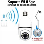 Câmera de Segurança Tipo Lâmpada 8177 WiFi Full HD 1080p com Visão Noturna, Bivolt, Detecção de Movimento e Áudio Bidirecional - Imagem 5