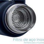 LYOR - Garrafa Térmica de Aço Inox Explorer Azul 650ml - Imagem 3