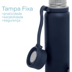 LYOR - Garrafa Térmica de Aço Inox Explorer Azul 650ml - Imagem 4