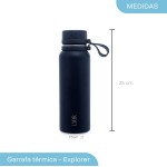 LYOR - Garrafa Térmica de Aço Inox Explorer Azul 650ml - Imagem 5