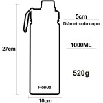 Garrafa Térmica De Água Isolada 1000ml Quente & Frio De Aço Inox Com Alça (Preto) - Imagem 4