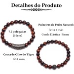 Pulseira Olho de Tigre Vermelho Natural – Energia, Foco e Equilíbrio Masculina e Feminina - Imagem 3