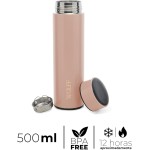 WOLFF - Garrafa Térmica de Aço Inox com Termômetro em Led 500ml Rosé - Conserva Bebidas Quentes e Frias - Imagem 3