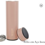 WOLFF - Garrafa Térmica de Aço Inox com Termômetro em Led 500ml Rosé - Conserva Bebidas Quentes e Frias - Imagem 5