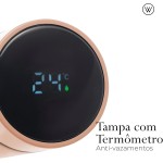 WOLFF - Garrafa Térmica de Aço Inox com Termômetro em Led 500ml Rosé - Conserva Bebidas Quentes e Frias - Imagem 6