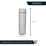 WOLFF - Garrafa Térmica de Aço Inox com Termômetro em Led 500ml - Conserva Bebidas Quentes e Frias - Imagem 4