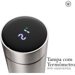 WOLFF - Garrafa Térmica de Aço Inox com Termômetro em Led 500ml - Conserva Bebidas Quentes e Frias - Imagem 5