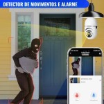 Câmera Segurança IP Lâmpada WiFi Full HD 1080p com Visão Noturna Infravermelho 1080P, Yoosee, Bivolt, Detecção de Movimento, Áudio Bidirecional, Prova D'água Giratória Premium - Imagem 5