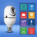 Câmera Segurança IP Lâmpada WiFi Full HD 1080p com Visão Noturna Infravermelho 1080P, Yoosee, Bivolt, Detecção de Movimento, Áudio Bidirecional, Prova D'água Giratória Premium - Imagem 6