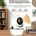 Câmera de Segurança Wi-Fi Interna/Externa, Estilo Domo, 1080p HD, Áudio Bidirecional, Monitoramento Residencial, AJ-A22-B, Sem Fio/Com Fio, Visão Noturna, AC/DC - Imagem 4