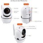 Câmera de Segurança Wi-Fi Interna/Externa, Estilo Domo, 1080p HD, Áudio Bidirecional, Monitoramento Residencial, AJ-A22-B, Sem Fio/Com Fio, Visão Noturna, AC/DC - Imagem 5