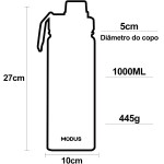 Garrafa Térmica De Aço Inoxidável 18/8 Isolado de água Esportiva Com Alça Paracord 1000ML (Verde) - Imagem 5