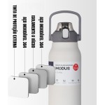 Garrafa Térmica 1700ml - Duplamente Isolada a Vácuo, Canudo e Base Emborrachada Anti Derrapante, Mantém Bebidas Quentes por 12 Horas e Geladas por 24 Horas (Branco) - Imagem 4