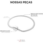 Pulseira Para Berloques Modelo Pandora Banhado a Prata 925 - Imagem 2
