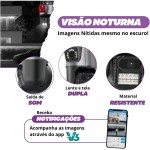 Câmera de Segurança Externa 4G Lente Dupla 4MP, Monitoramento Duas Telas PTZ 360°, Visão Noturna Colorida, Alarme de Luz Vermelha e Azul, Sirene, IP66, Rastreamento Humano AI - App V3 (1) - Imagem 5