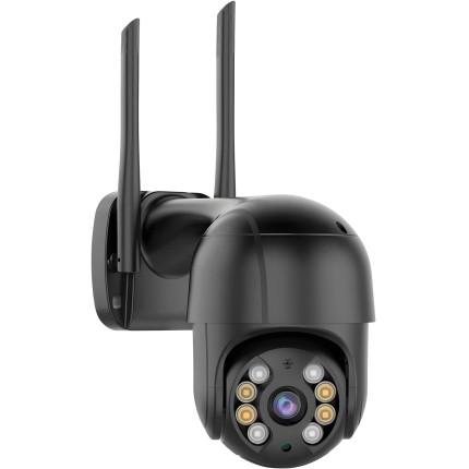 Câmera de Segurança Externa Wi-Fi Full HD 1080P IP66 – Visão Noturna Inteligente, Rotação Pan-Tilt, Áudio Bidirecional, Detecção de Movimento, App Yoosee iOS/Android, Armazenamento Micro SD (preto)