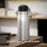 Garrafa Térmica Inox 350ml com Alça de Corda | Tampa Antivazamento e Isolamento Térmico para Bebidas Quentes e Frias (Rose.) - Imagem 6