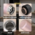Garrafa Térmica Inox 350ml com Alça de Corda | Tampa Antivazamento e Isolamento Térmico para Bebidas Quentes e Frias (Rose.) - Imagem 8