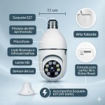 Câmera Segurança Lâmpada IP WiFi Full HD 1080p com Visão Noturna Infravermelho 1080P, Bivolt, Detecção de Movimento, Áudio Bidirecional, Prova D'água Giratória - Imagem 3