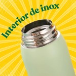 Garrafa Térmica Pequeno Inox com Tampa Antivazamento | Compacto e Elegante | Ideal para Bolsa, Lancheira, Mochila e Viagem | Mantém Quente e Frio | 200ml (Verde menta) - Imagem 5