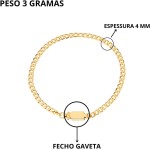 Pulseira Grumet Com Fecho Gaveta Banhado A Ouro 18k - Imagem 2