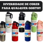 Garrafa Térmica Inox 800ml Com Alça - Parede Dupla Isolada a Vácuo Antivazamento (Preto.) - Imagem 3