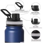 Garrafa Térmica Inox 800ml Com Alça - Parede Dupla Isolada a Vácuo Antivazamento (Preto.) - Imagem 5