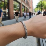 Pulseira Masculina Bracelete Trançado Ajustável em Aço Titânio 316L – Antialérgica, Não Enferruja, Resistente, Ideal para Presentear – Disponível na cor Prata - Imagem 3