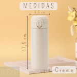 Garrafa Térmica Parede Dupla, 350ml, Inox, Tampa Abre e Fecha Fácil, Conserva Bebidas Geladas por 24h (Creme) - Imagem 9