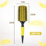 Escova de Madeira Premium Profissional Antiestática Resistente ao Calor para Cabelos Cacheados, Ondulados e Lisos – Modela, Alinha e Dá Brilho – Cor Amarela - Imagem 4